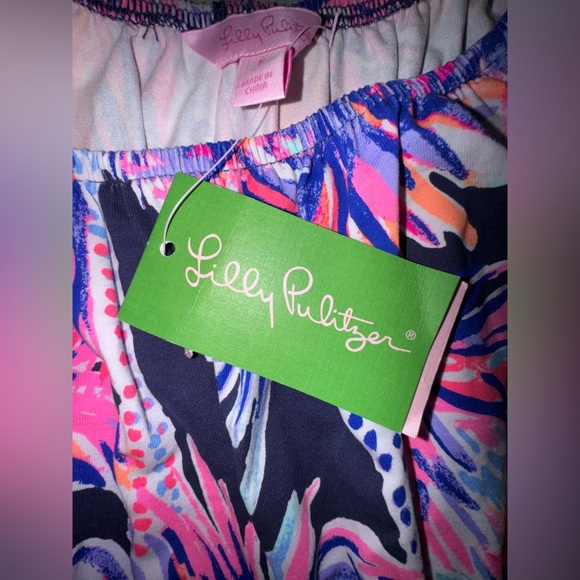 Lilly Pulitzer Lana Romper Bright Navy Palms Up Size S. NWT - Picture 8 of 14